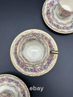 Vintage Rosenthal Vienna Ivory Set Of 5 Demitasse Tea Cup & Saucer Set