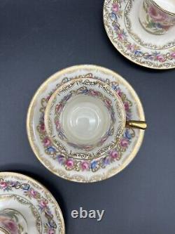 Vintage Rosenthal Vienna Ivory Set Of 5 Demitasse Tea Cup & Saucer Set