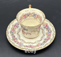 Vintage Rosenthal Vienna Ivory Set Of 5 Demitasse Tea Cup & Saucer Set