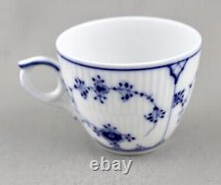 Vintage Royal Copenhagen Blue Fluted Plain Demitasse Cups & Saucers 298 X 6 Mint