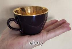 Vintage Royal Copenhagen MCM Confetti 5 Demitasse Cup Saucers Gold Lined