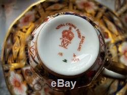 Vintage Royal Crown Derby IMARI 2451 Pattern Demitasse Cups (6) & Saucers (5)