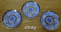 Vintage Royal Crown Derby Lily Demitasse Cups & Saucers 2 Cups 3 Saucers