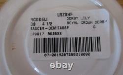 Vintage Royal Crown Derby Lily Demitasse Cups & Saucers 2 Cups 3 Saucers
