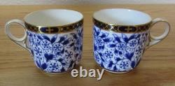 Vintage Royal Crown Derby Lily Demitasse Cups & Saucers 2 Cups 3 Saucers