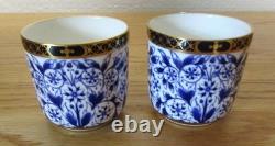 Vintage Royal Crown Derby Lily Demitasse Cups & Saucers 2 Cups 3 Saucers