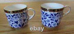 Vintage Royal Crown Derby Lily Demitasse Cups & Saucers 2 Cups 3 Saucers