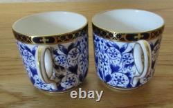 Vintage Royal Crown Derby Lily Demitasse Cups & Saucers 2 Cups 3 Saucers