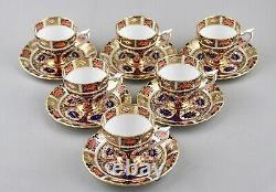 Vintage Royal Crown Derby Old Imari 9021 / 1128 Demitasse Cups & Saucers X 6 1st