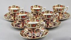 Vintage Royal Crown Derby Old Imari 9021 / 1128 Demitasse Cups & Saucers X 6 1st