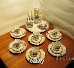 Vintage Russian Porcelain Demitasse Cup and Saucer Set