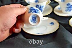Vintage Schumann Arzberg Echt Cobalt Set Demitasse/ Espresso Cups & Saucers 049