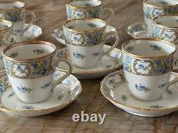 Vintage Schumann Bavaria Germany Forget Me Not Set of 8 Demitasse Cups & Saucers