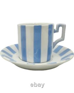 Vintage Set 3 Bonwit Teller Demitasse Cups & Saucers Blue, Yellow, Green