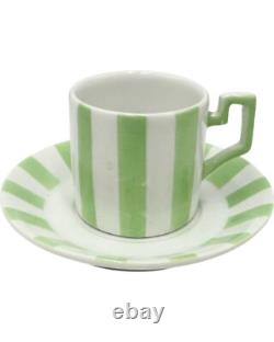 Vintage Set 3 Bonwit Teller Demitasse Cups & Saucers Blue, Yellow, Green