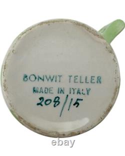 Vintage Set 3 Bonwit Teller Demitasse Cups & Saucers Blue, Yellow, Green