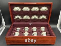 Vintage Set 8 Royal Danish by Intern'l Sterling Demitasse Cups Saucers Liners
