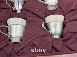 Vintage Set 8 Royal Danish by Intern'l Sterling Demitasse Cups Saucers Liners