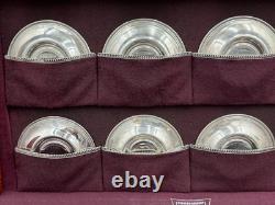 Vintage Set 8 Royal Danish by Intern'l Sterling Demitasse Cups Saucers Liners