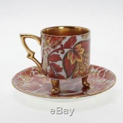 Vintage Set Of 11 Mitterteich Bavaria Porcelain Footed Demitasse Cups & Saucers