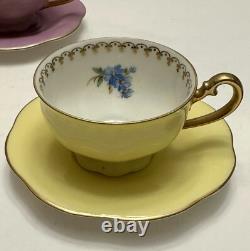 Vintage Set Of 5 Puls Germany Porcelain Pastel Demitasse Cups & Saucers