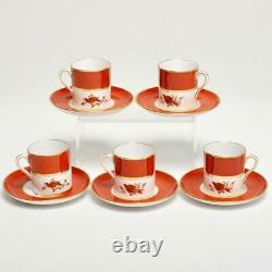 Vintage Set Of 5 Spode Copeland Demitasse Cups & Saucers For Tiffany & Co