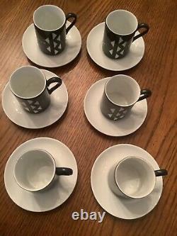 Vintage Set Of 6 Demitasse Cups And Saucers Made In Japan