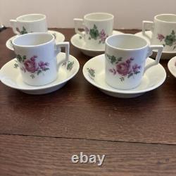 Vintage Set Of 6 Richard Ginori Demitasse Cups And Saucers Bowls Italy Floral