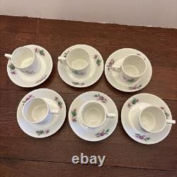 Vintage Set Of 6 Richard Ginori Demitasse Cups And Saucers Bowls Italy Floral