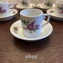 Vintage Set Of 6 Richard Ginori Demitasse Cups And Saucers Bowls Italy Floral