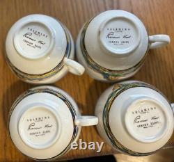 Vintage Set Of Vernon Kilns SALAMINA Rockwell Kent DEMITASSE CUPS & SAUCERS 11pc