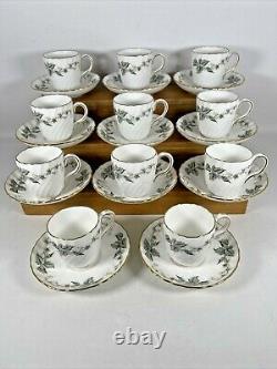 Vintage Set of 11 Minton England Demitasse Cups & Saucers GREENWICH Pattern