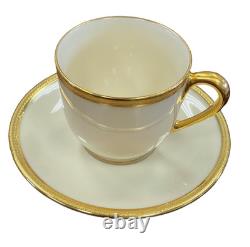 Vintage Set of 12 Lenox Windsor Flat Demitasse Cups & Saucers Gold Backstamp