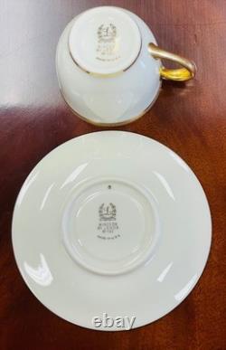 Vintage Set of 12 Lenox Windsor Flat Demitasse Cups & Saucers Gold Backstamp
