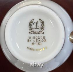 Vintage Set of 12 Lenox Windsor Flat Demitasse Cups & Saucers Gold Backstamp
