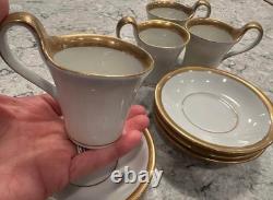 Vintage Set of 4 Imperial Gold Shafford Demitasse Cups and Saucers