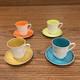 Vintage Set Of 4 Shafford Jsc Japan Espresso Demitasse Cups & Saucers Colorful