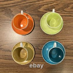 Vintage Set of 4 Shafford JSC Japan Espresso Demitasse Cups & Saucers Colorful