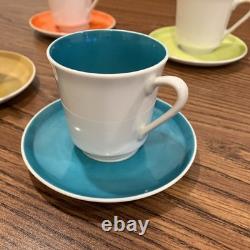 Vintage Set of 4 Shafford JSC Japan Espresso Demitasse Cups & Saucers Colorful