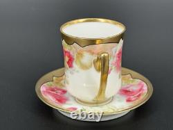 Vintage Set of (5) Empire China Austria Rose & Floral Demitasse Cups & Saucers
