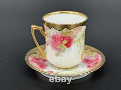 Vintage Set of (5) Empire China Austria Rose & Floral Demitasse Cups & Saucers