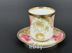 Vintage Set of (5) Empire China Austria Rose & Floral Demitasse Cups & Saucers