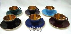 Vintage Set of 6 Copenhagen Denmark Confetti Demitasse Expresso Tea Cups Saucers