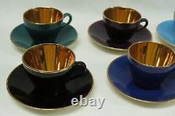 Vintage Set of 6 Copenhagen Denmark Confetti Demitasse Expresso Tea Cups Saucers