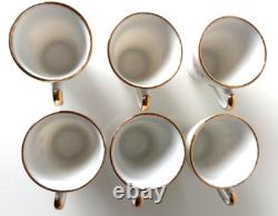 Vintage Set of 6 Floral Yong Sheng Porcelain Co. Demitasse Cup Saucer Gold Rim