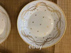 Vintage Set of 8 Vista Alegre Demitasse Cups, Saucers and plates -White and gold