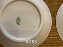 Vintage Set of 8 Vista Alegre Demitasse Cups, Saucers and plates -White and gold