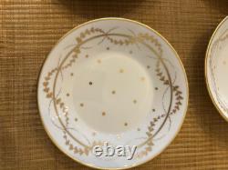 Vintage Set of 8 Vista Alegre Demitasse Cups, Saucers and plates -White and gold