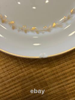 Vintage Set of 8 Vista Alegre Demitasse Cups, Saucers and plates -White and gold
