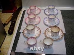 Vintage Set of Cups & Saucers Copeland Spode Bone China Fleur de Lis Demitasse